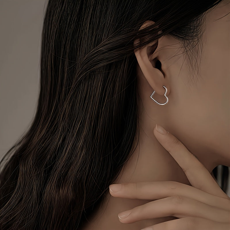 Hjerteformede øreringe i rustfrit stål i guld