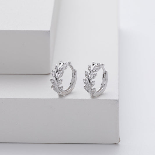 Bladformede Sølvøreringe