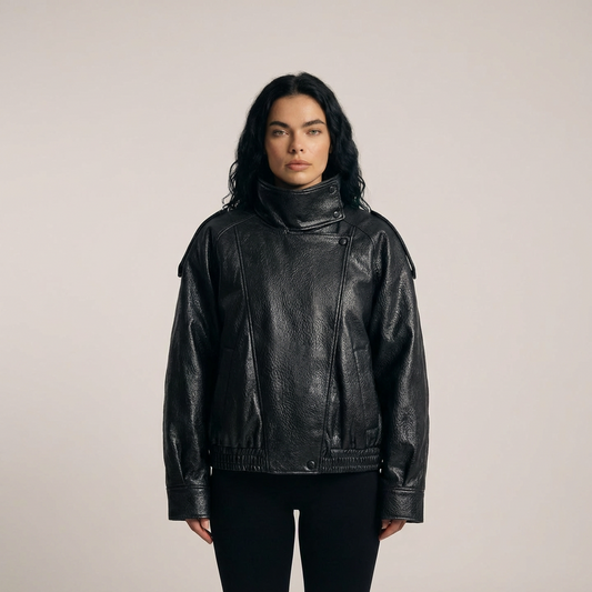 Cazadora Biker Efecto Piel