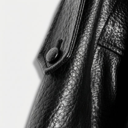 Bikerjakke med lædereffekt