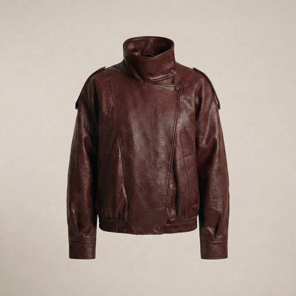 Bikerjakke med lædereffekt