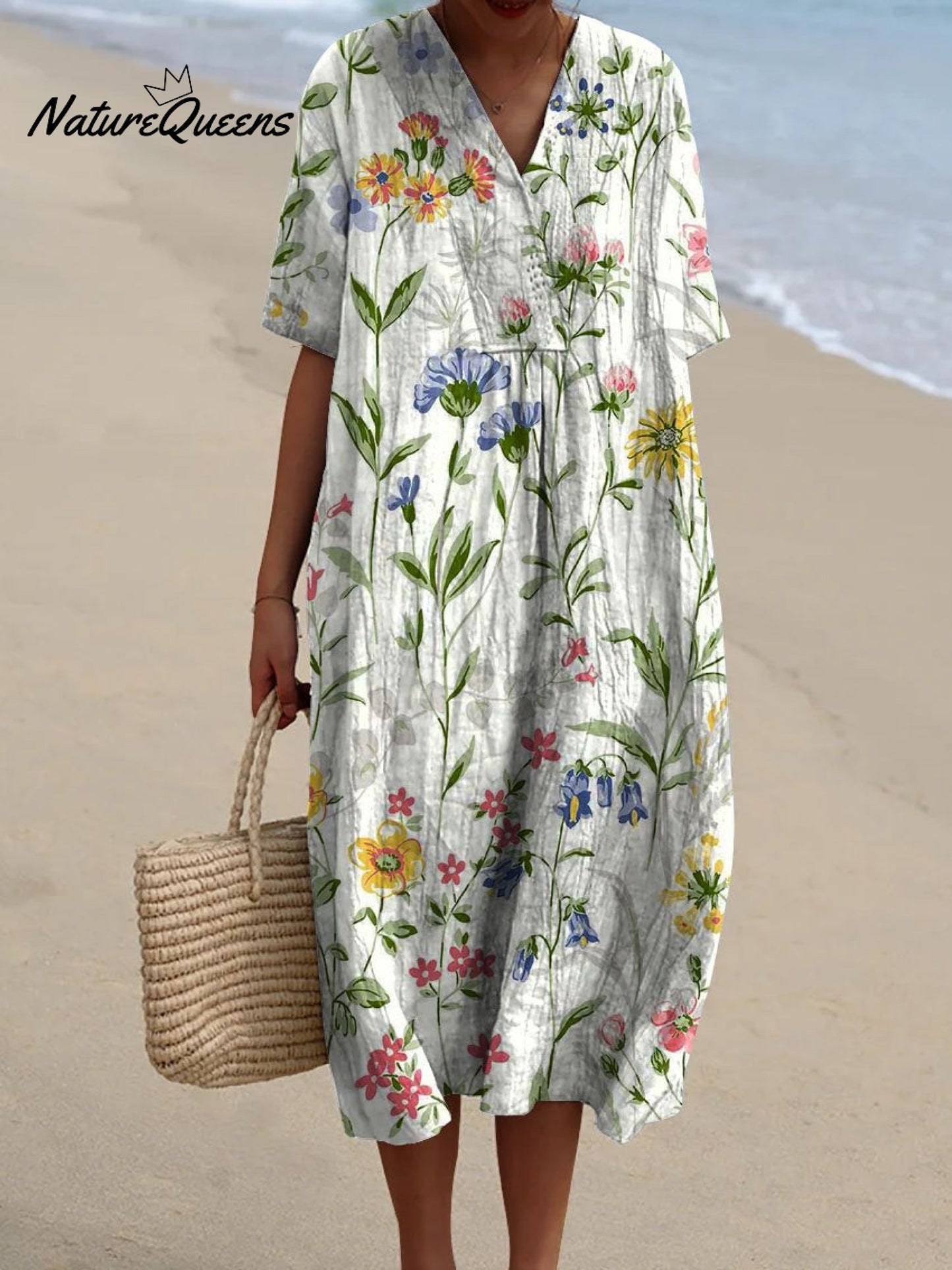Kvinder Vintage Blomster Casual Flydende Kjole