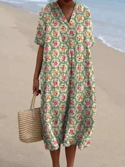 Femke - Vintage Blomsterkjole