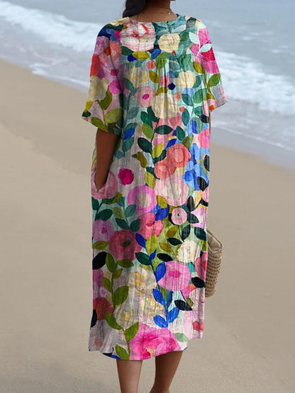 Bente - Vintage Blomsterkjole